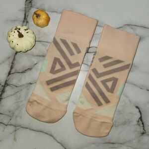 Geometric Patterned Beige Socks